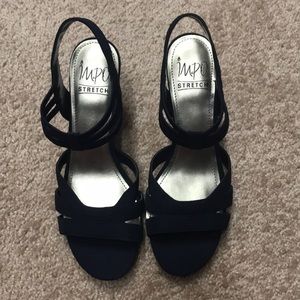 Navy strappy heels